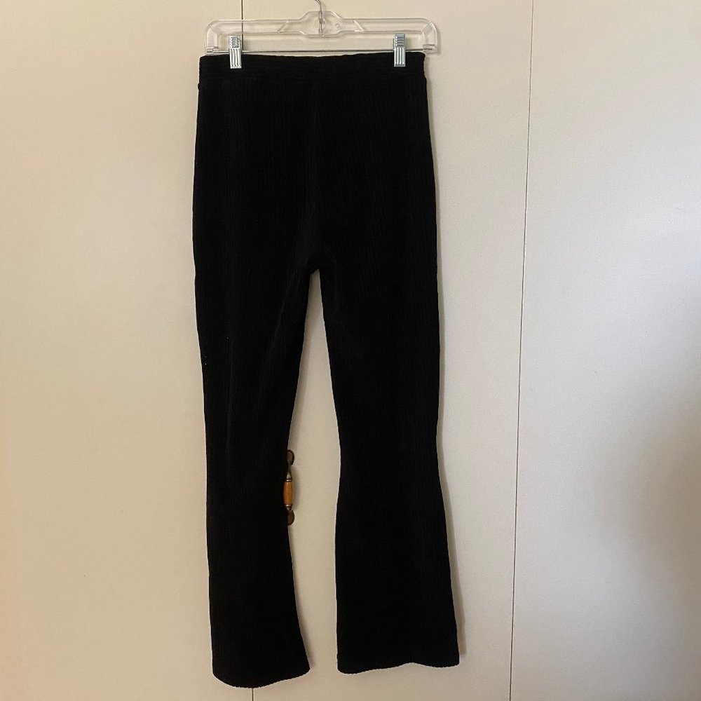 UO Black Ribbed Flare Pants